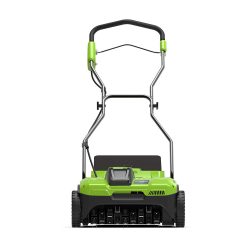 toptopdeal Greenworks G40DT35 Battery Lawn Aerator (Li-Ion 40V 35cm working width 3600 rpm 20 steel tines with 1cm depth 20l bag .